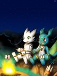  2017 campfire camping claws cute digimon dragon duo fairy_dragon fak&eacute;mon fan_character fanmon fur giramon guilmon hybrid lemonynade lizard male minnow_(character) night open_mouth outside reptile roasting_marshmallow scalie simple_background smile sven_(character) sven_the_giramon toe_claws vee4eva veemon vmon white_fur winick-lim 