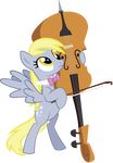  blonde_hair bow_(stringed_instrument) bow_tie cello clothing cutie_mark derpy_hooves_(mlp) equine feathered_wings feathers female feral friendship_is_magic fur grey_feathers grey_fur hair hi_res horse lykas13 mammal musical_instrument my_little_pony pegasus pony solo wings 