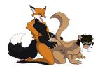  2017 alpha_channel anthro black_belly black_hair blush breasts brown_fur canine cat cum eyewear felina_feral feline female fox fur glasses hair looking_back male male/female mammal nipples orange_fur simple_background sunglasses swat_kats tongue tongue_out transparent_background yawg 