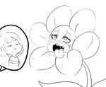  ahegao blush drooling flora_fauna flower flowey_the_flower haaru looking_pleasured open_mouth plant protagonist_(undertale) saliva simple_background smug tears tongue tongue_out undertale video_games white_background 