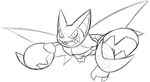  &gt;:d fangs flying gliscor looking_at_viewer nintendo open_mouth open_smile pok&eacute;mon simple_background sketch smile solo video_games white_background zaikudo 