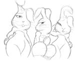  anthro bedroom_eyes big_butt brown_fur buckteeth butt clothing digital_media_(artwork) dress female fur group half-closed_eyes lagomorph looking_at_viewer looking_back mammal naughty_face rabbit seductive sing_(movie) singing smile teeth text white_fur wide_hips 