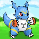  2017 animated claws digimon dragon fak&eacute;mon fan_character fanmon giramon guilmon hybrid lizard male reptile scalie skyox sven_(character) sven_the_giramon toe_claws vee4eva veemon vmon 