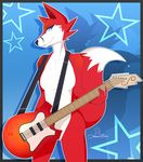  anthro canine drakeraynier female fox guitar mammal musical_instrument smile 