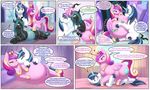  belly bound comic dddddd2 digestion equine female_pred friendship_is_magic horn horse kissing magic mammal my_little_pony overweight pony princess_cadance_(mlp) queen_chrysalis_(mlp) shining_armor_(mlp) speech_bubble unicorn vore winged_unicorn wings 