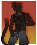  anthro athiesh feline harness jaguar male mammal scarlet-frost simple_background 