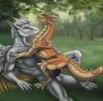  2017 anal anthro anus balls dragon feral inereigan kaspar_(character) knot male male/male multi_penis penis precum 
