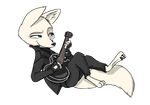  2017 absurd_res alpha_channel anthro arctic_fox barefoot blue_eyes canine clothed clothing disney female fox fur gloves guitar hi_res ittybittykittytittys mammal musical_instrument playing_guitar playing_music simple_background skye_(zootopia) transparent_background white_fur zootopia 