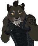  2017 5_fingers alpha_channel armor black_lips black_nose brown_fur clothed clothing feline fur kero_tzuki mammal saber-toothed_cat simple_background solo transparent_background whiskers yellow_eyes 
