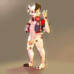  absurd_res anthro balls bottomless canine clothed clothing dalmatian dog furfit hi_res humanoid_penis male mammal penis solo spotty_(atiratael) 