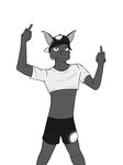  anthro bat clothing fangs fuze male mammal middle_finger pose simple_background white_background 