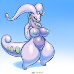  2016 anthro belly big_breasts breasts creatures_(company) digital_media_(artwork) dragon female full_body furry game_freak gen_6_pokemon goodra looking_down navel nintendo nipples no_humans nude pok&eacute;mon pok&eacute;morph pokemon pokemon_(creature) pose pussy slightly_chubby slime smile solo standing thick_thighs thighs uncensored video_games xylas 
