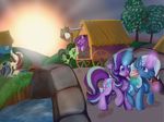  2017 bridge cart cute dessert equine food friendship_is_magic horn horse ice_cream magic mammal my_little_pony smile starlight_glimmer_(mlp) sun tree trixie_lunamoon unicorn veesocks water 