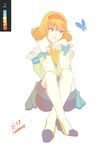  aqua_eyes bare_shoulders blonde_hair boots bug butterfly color_guide crossed_legs full_body hairband high_heel_boots high_heels insect limited_palette natalia_luzu_kimlasca_lanvaldear orange_neckwear sasha_gladysh shorts sitting smile solo tales_of_(series) tales_of_the_abyss thigh_boots thighhighs 