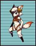  blue_eyes boots brown_hair dog furry omunikin original short_hair two-tone_hair white_hair 