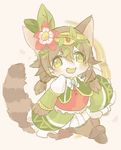  artist_request brown_hair cat cat_busters furry green_eyes long_hair open_mouth 