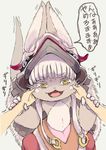  artist_request brown_eyes furry grey_hair made_in_abyss nanachi_(made_in_abyss0 rabbit 