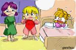  akazukin_chacha bed chacha orin pajamas tears yakko 