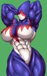  1girl abs arms_up breasts mask muscle ren_(tainca2000) thick_thighs 