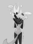 3:4 antennae_(anatomy) anthro arthropod between_legs blush cotton_mist dialogue digital_drawing_(artwork) digital_media_(artwork) duo english_text female female/female fingering hand_on_face hi_res hollow_knight:_silksong hollow_knight_(franchise) hornet_(hollow_knight) hug imminent_orgasm intimate leg_wrap line_art looking_at_another looking_pleasured monochrome motion_lines nude obscured_fingering obscured_sex obscured_vaginal rear_view segmented_body sex shaking shakra_(hollow_knight:_silksong) signature simple_background singing speech_bubble spread_legs spreading standing standing_sex tail team_cherry text vaginal vaginal_fingering