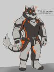 3:4 absurd_res anthro asphyxiation breath_play canid canine clothing collar drone english_text gimpbull hi_res male mammal skinsuit sock_fetish solo text tight_clothing
