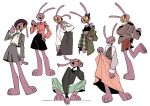 2026 3_toes 4_fingers anthro artist_name barefoot black_bottomwear black_clothing black_pants black_shirt black_tank_top black_topwear bottomwear breadcroww brown_bottomwear brown_clothing brown_skirt clothed clothed_anthro clothed_female clothing clothing_lift crouching digital_drawing_(artwork) digital_media_(artwork) ear_piercing ear_ring ears_down eyelashes feet female fingers flat_colors front_view fully_clothed fully_clothed_anthro fully_clothed_female glitch_productions green_bottomwear green_clothing green_jacket green_pants green_skirt green_topwear grey_bottomwear grey_clothing grey_jacket grey_shirt grey_skirt grey_sweater grey_topwear hand_on_own_face hat head_bow headgear headwear hi_res jacket jax_(tadc) jewelry lagomorph leporid long_ears looking_aside looking_at_own_hand mammal multiple_outfits multiple_poses necklace open_clothing open_jacket open_topwear pants pattern_bottomwear pattern_clothing pattern_skirt piercing pink_bottomwear pink_clothing pink_shirt pink_skirt pink_topwear pivoted_ears pose purple_body purple_clothing purple_hat purple_headwear rabbit rear_view ring_piercing round_tail shirt simple_background skirt skirt_lift smile solo sweater tank_top teeth text the_amazing_digital_circus toes topwear trans_(lore) trans_woman_(lore) watermark white_background white_clothing white_jacket white_shirt white_topwear yellow_sclera yellow_teeth