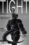 absurd_res anthro bdsm bondage bound butt clothed clothing collar cover cover_art cover_page digital_media_(artwork) english_text fictional_magazine_cover fleischer_style_toon gas_mask gimp_mask gimp_suit gloves handwear hi_res hood kangaroo leather leather_clothing leather_gloves leather_handwear leather_suit macropod magazine_cover male mammal marsupial mask monochrome muscular muscular_anthro muscular_male rear_view restraints simple_background skinsuit solo sophymn tail text tight_clothing toony url zipper
