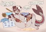 anthro anus aquatic bdsm blush bodily_fluids breasts butt canid canine clenched_teeth collar cute_fangs desperation ejaculation english_text fangs feet female fish fish_tail floppy_ears foot_focus genital_fluids genitals hair hi_res hitachi hitachi_magic_wand hybrid leash leashed_collar mailmutt mammal markings masturbation mostly_nude nijimasu_(onigiriad) on_pillow pawpads peeing petplay pillow puppyplay raised_leg roleplay scolding sex_toy solo spots spotted_body tail teeth text urine urine_pool vaginal vaginal_fluids vaginal_masturbation vaginal_squirting vibrator vulva wand_vibrator watersports whimper whining white_hair