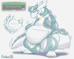 5:4 after_transformation anthro big_bulge big_tail bulge bune_(kings_of_hell) chin_tuft clothing collar coobs_the_glaceon_(posexe) dragon ears_back eeveelution facial_tuft fangs fingerless_gloves frown generation_4_pokemon glaceon gloves grumbling hand_on_belly handwear hat headgear headwear hi_res implied_transformation jacket jockstrap kings_of_hell male mythological_creature mythological_scalie mythology nintendo overweight pivoted_ears pokemon pokemon_(species) posexe restricted_palette rumbling_stomach scales scalie scowl solo species_transformation tail teeth topwear transformation tuft underwear ventral_scales yellow_accessory