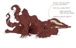 14:9 andromorph anthro body_hair canid canine claws covering covering_crotch dialogue fur green_eyes happy_trail hi_res inner_ear_fluff intersex long_ears mammal maned_wolf mars_(owuuwo) mastectomy_scar nipples nude owuuwo red_body red_fur scar simple_background simple_coloring tail tail_motion tailwag teasing teasing_viewer tongue tongue_out traditional_media_(artwork) tuft white_background