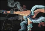 absurd_res anal anal_penetration black_background black_border black_claws blue_eyes blue_inner_ear_fluff blue_pawpads blue_tentacles blue_vulva bodily_fluids border canid canine claws cum cum_from_mouth cum_in_mouth cum_inside cum_on_leg digital_media_(artwork) digital_painting_(artwork) double_penetration female feral fox fur genital_fluids genitals hair held_by_tentacles hi_res humanoid_genitalia humanoid_vulva inner_ear_fluff lostdragon01 mammal multicolored_body multicolored_fur oral oral_penetration painting_(artwork) pawpads penetration quadruped questionable_consent restrained restrained_by_tentacles sex simple_background solo tan_body tan_fur tan_hair tentacle_in_ass tentacle_in_mouth tentacle_in_vagina tentacle_penetration tentacle_sex tentacles tuft two_tone_body two_tone_fur vaginal vaginal_penetration vulva yellow_body yellow_fur