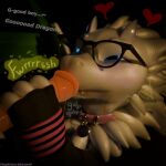 1:1 3d_(artwork) absurd_res angel_(dergolicious) anthro arm_warmers armwear black_eyewear black_glasses blush bodily_fluids clothing collar collar_tag dergolicious deuzear dialogue digital_media_(artwork) dragon drinking drinking_urine duo english_text eyewear fellatio genital_fluids genitals glasses good_boy heart_symbol hi_res holding_penis horn male male/male mythological_creature mythological_scalie mythology nardoragon onomatopoeia oral pattern_arm_warmers pattern_armwear pattern_clothing peeing penile penis pink_collar scalie sex sound_effects striped_arm_warmers striped_armwear striped_clothing stripes text urine urine_in_mouth urine_on_face watermark watersports