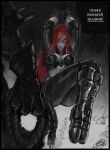 4_fingers angry anthro armor arms_tied bdsm bondage boots bound bra breasts clothing comic dialogue duo female female_focus fingers footwear gloves greyscale hair handwear human human_focus katarina_du_couteau_(lol) kled_(lol) league_of_legends light lighting long_hair male mammal midriff monochrome partially_colored red_hair restraints riot_games rope rope_bondage russian_text shoes simple_background speech_bubble tencent text translation_request underwear unkle_fedya yordle