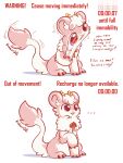 3:4 3_fingers 3_toes ambiguous_gender animate_inanimate big_tail chest_tuft claws countdown dialogue dipstick_tail dragon elastic_body ellipsis english_text fabulous_beasts face_pull feet feral fingers fur head_tuft hi_res horn kirin living_latex markings mythological_creature mythological_scalie mythology open_mouth permanent_smile pink_body pink_fur pink_tail_tip posexe purple_eyes red_bow red_claws scalie solo stretching stuck tail tail_markings tail_tuft text toes tuft white_inner_thigh xiaolizhi_(fabulous_beasts) yellow_horn