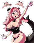 4:5 4_fingers absurd_res antrofart artist_name bare_shoulders big_breasts black_clothing black_collar black_eyes black_horn black_thong black_top black_underwear blush blush_lines bodily_fluids breasts cleavage clothed clothing collar colored container cowbell cowbell_collar cross_pupils cup demon demon_humanoid drinking_glass drooling drunk emanata eyebrows eyelashes female femme_soule fingers glass glass_container glass_cup gloves grey_horn hair handwear head_horn hi_res hip_dips holding_glass holding_object holding_shot_glass horn huge_breasts humanoid midriff navel notched_ear pink_eyes pink_hair portrait pukey_goddess_shot_trick pupils ringed_eyes saliva shaded shot_glass simple_background solo substance_intoxication tail text thong three-quarter_portrait underwear unusual_pupils white_background white_clothing white_gloves white_handwear