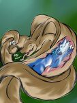 3:4 anthro anthro_prey cobra duo feral feral_pred hi_res male male/male open_mouth organs predator/prey reptile safe_vore scalie sergal snake sticky stomach swallowing teeth tongue uysu vore warm