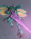 4:5 absurd_res akilae06 alien ambiguous_gender antennae_(anatomy) anthro arthropod arthropod_abdomen beam_rifle gun halo_(series) hi_res insect_wings microsoft multi_eye ranged_weapon segmented_body solo weapon wings xbox_game_studios yanme'e