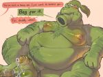 2026 4:3 annoyed anthro awu~ balls belly bodily_fluids body_hair breathing electronic_arts elemental_creature elemental_humanoid erect_nipples flora_fauna frown genital_fluids genitals glistening green_body hi_res humanoid leaking_precum male male/male nipples obese obese_male overweight overweight_male penis plant plant_humanoid plants_vs._zombies popcap_games precum primal_peashooter pubes sitting solo speech_bubble sweat throbbing throbbing_penis