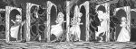  4boys 6+girls absurdres barefoot character_request chinese_commentary closed_eyes commentary_request commission dagger dress full_body greyscale hand_on_own_chest happily_ever_after_(slay_the_princess) high_heels highres holding holding_dagger holding_knife holding_weapon knife long_hair looking_ahead looking_at_another looking_back monochrome multiple_boys multiple_girls multiple_persona night princess_(slay_the_princess) sample_watermark shale sky slay_the_princess star_(sky) starry_sky the_damsel_(slay_the_princess) the_hero_(slay_the_princess) the_princess_and_the_dragon_(slay_the_princess) the_prisoner_(slay_the_princess) the_razor_(slay_the_princess) the_spectre_(slay_the_princess) the_witch_(slay_the_princess) torn_clothes torn_dress watermark weapon white_dress 