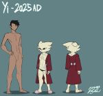 absurd_res andromorph andromorph_anthro anthro athletic athletic_andromorph athletic_anthro athletic_intersex bathrobe camel_toe circuit claws clothed clothed_andromorph clothed_anthro clothing cybernetics duo ears_down english_text eye_bags felid feline footwear fur hi_res human intersex intersex_anthro machine male male_human mammal mastectomy_scar model_sheet mouthless narrowed_eyes nine_sols panties pivoted_ears red_candle_games robe scar shoes signature skimpy slippers solarian standing text tired tired_eyes trans_(lore) trans_man_(lore) underwear wayesh white_body white_fur womb_tattoo yi_(nine_sols)