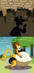 2022 6:13 absurd_res addo_(hookaloof) anthro breasts bulge clothing comic ears_down english_text eyes_closed felid female female_pred footwear hair hand_on_belly hi_res holding_belly lion mammal pantherine park pivoted_ears plant purring sandals shadow sharp_teeth shoes short squirming tail tail_tuft teeth text the_hookaloof tree tuft unseen_prey vore voretober
