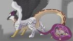 16:9 4k absurd_res ambiguous_gender animal_genitalia anthro avian bird black_body black_fur bodily_fluids cervix chimera cloaca endo endosoma energy_drain entrapment falcon falconid feet female feral fur genital_fluids genitals gryphon harker_(artist) harker_peregrine hi_res magic_wand mythological_avian mythological_creature mythology non_fatal potion reptile safe_vore scales scalie scroll size_difference snake talons toes unbirthing uterus vaginal vaginal_fluids ventral_scales vore voretober white_body white_fur widescreen wings