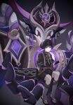  1boy arm_at_side armor black_background black_bodysuit black_eyes black_hair black_kimono black_sandals black_shorts black_sleeves blunt_ends bodysuit choppy_bangs commentary_request dual_persona floating floating_object fugetsu_byakuya genshin_impact gnosis_(genshin_impact) gold gold_trim hand_up highres japanese_armor japanese_clothes jewelry juban kimono kote kurokote layered_shorts layered_sleeves looking_at_viewer male_focus mecha neck_ring o-ring parted_lips purple_sash purple_sleeves red_kimono red_sash robot sandals sash scaramouche_(genshin_impact) scaramouche_(harbinger)_(genshin_impact) scaramouche_(shouki_no_kami)_(genshin_impact) short_sleeves shorts sitting smile stirrup_legwear toeless_legwear toes turtleneck turtleneck_bodysuit white_kimono zouri 