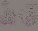 anthro chest_tuft crying_cat directional_arrow duo elemental_creature empty_eyes english_text female flop flora_fauna forced gills head_tuft hi_res inner_monologue lying mammal meme motion_blur nervous on_back on_ground panicked_look panicking parsley_(trickate) plant rain_world semi-anthro sequential_arrow sitting sitting_on_ground slugcat sound_effects spot_color tentacles tentacles_around_arms tentacles_around_body text thinking thought_bubble trickate tuft videocult worm_grass_(rain_world) yamero