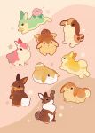 2026 4_toes :3 abstract_background ambiguous_gender balancing_on_nose beady_eyes blush blush_stickers bread brown_body brown_ears brown_markings butt cherry cherry_in_mouth cinnamon_bun countershade_arms countershade_butt countershade_face countershade_legs countershade_torso countershading dewlap_(anatomy) elemental_creature feet feral floofyfluff floppy_ears flora_fauna flower flower_on_head flower_tail food food_creature food_tail fruit gradient_markings green_body group hi_res hybrid jumping lagomorph leaf leporid loaf long_ears lop_ears mammal markings motion_lines on_hind_legs open_:3 orange_markings pastry patch_(marking) philtrum pink_body plant rabbit rose_(flower) sitting snout spots spotted_body spotted_markings star_(shape) strawberry_tail tail tan_markings toes unusual_anatomy unusual_tail watermark white_markings yellow_body yellow_markings