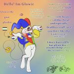 1:1 agender_(lore) ambiguous_gender anthro artist_name bovid caprine clothing english_text featureless_crotch fool's_hat goat goat_ears greeting hat headgear headwear hi_res jester mammal mastectomy_scar mygoatplushie nonbinary_(lore) plushie presentation scar solo text tikxtakxtoo twitter
