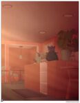 anthro cafe canid canine casper_(glopossum) chair clothing coffee_shop comic detailed_background digital_media_(artwork) espresso_machine fox furniture glopossum hi_res hoodie light light_beam male mammal morning plant red_fox silver_fox solo sunbeam sunlight table topwear trans_(lore) trans_man_(lore) true_fox