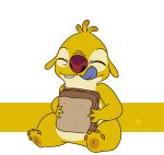2025 4_fingers 4_toes alien alpha_channel antennae_(anatomy) anthro artist_name biped brown_pawpads buckteeth closed_smile comic_sans digital_drawing_(artwork) digital_media_(artwork) dipstick_antennae disney experiment_(lilo_and_stitch) eyes_closed feet fingers flat_colors food fur happy hi_res holding_food holding_object holding_sandwich licking licking_lips licking_own_lips lilo_and_stitch male mouth_closed multicolored_antennae nightwhispers outline pawpads red_nose reuben_(lilo_and_stitch) sandwich_(food) simple_background sitting slightly_chubby slightly_chubby_anthro slightly_chubby_male smile solo teeth text toes tongue tongue_out transparent_background white_outline yellow_body yellow_fur