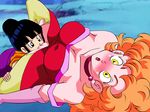  2girls bangs black_eyes black_hair blush breasts chichi choker cleavage crotch_cutout curly_hair dicasty dragon_ball dragonball_z dress duo earrings elbow_gloves eyelashes female gloves hair_bun jewelry leg_grab lipstick long_hair makeup miss_piiza multiple_girls open_mouth oral orange_hair pussy red_dress red_lipstick short_hair sidelocks surprised tied_hair torn_clothes vaginal wide-eyed yellow_eyes yuri 