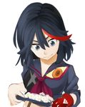  black_hair kill_la_kill living_clothes matoi_ryuuko multicolored_hair non-web_source o-nashi_neko senketsu solo streaked_hair 